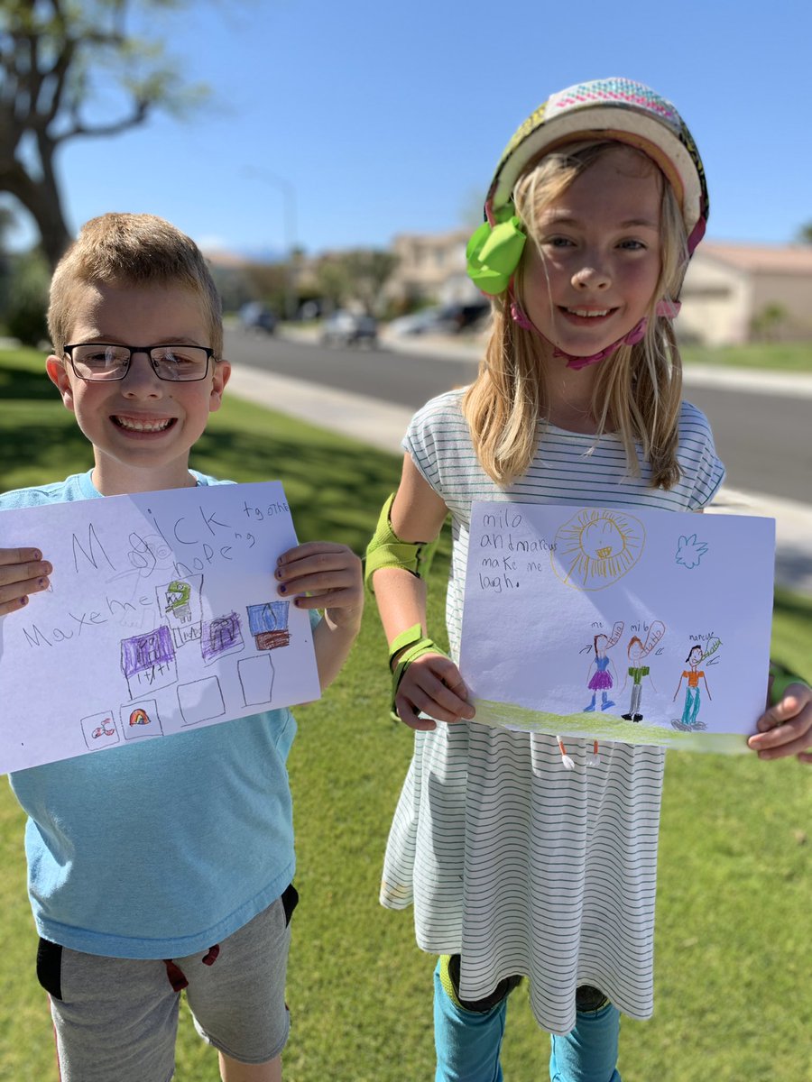 Franklin challenge 3/30. “What makes you laugh?” Harper said her friends “Milo and Marcus” make her laugh and Grayson said playing “magic the Gathering” makes him laugh. <a href="/Followthebolt/">Franklin Elementary</a> @kirsten1wright <a href="/DesertSandsUSD/">Desert Sands USD</a>
