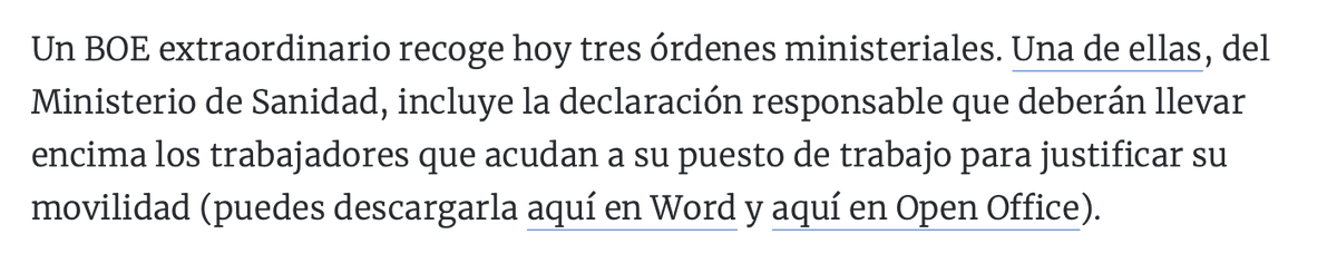 dcabo's tweet photo. Las empresas deberán firmar una declaración responsable para que los empleados acudan al puesto de trabajo https://t.co/XHCACx6wJ9 Hemos preparado una plantilla siguiendo el modelo del BOE https://t.co/un3AdoPIdT