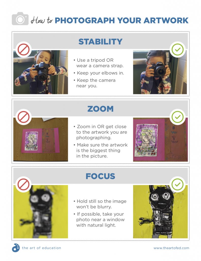 theartofed's tweet photo. Now that your students are taking photographs of their artwork to submit to you, this handout might serve as a useful resource! You can download it for free here: https://t.co/rtVRNBpkqv https://t.co/VSFe85yZQ5