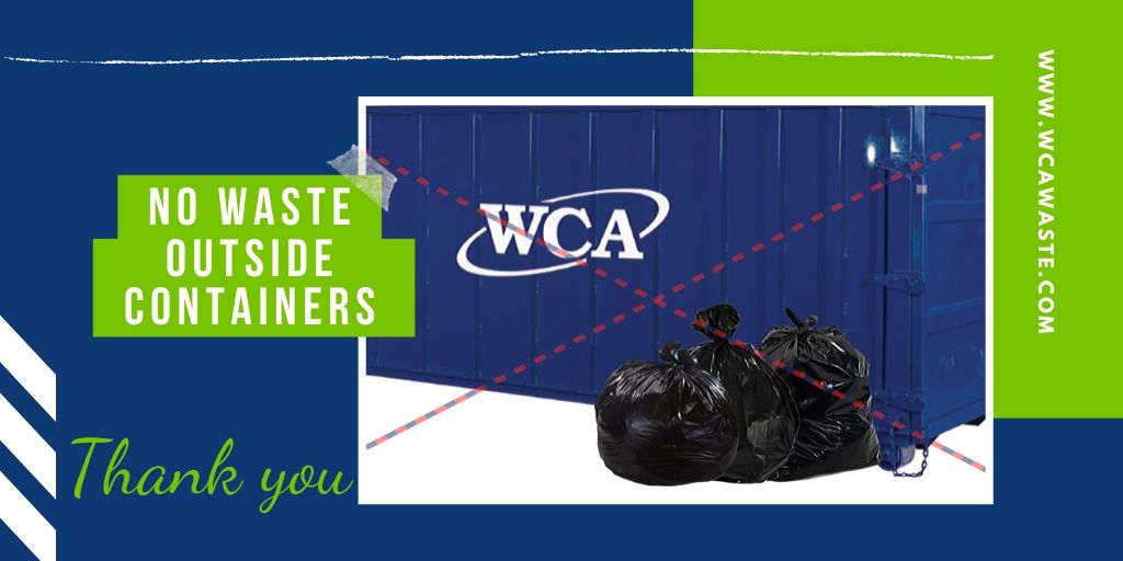 wcawaste's tweet photo. Effective immediately, WCA route personnel are not permitted to collect any waste placed outside of containers. For more information regarding this commercial service update visit:
https://t.co/gWuMVW1t2l https://t.co/6dHGmlPgwY