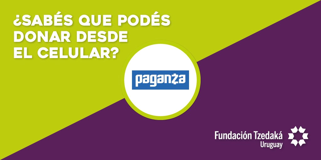 Desde tu celular también podés donar muy fácilmente a través de Paganza. ¡Doná ahora y ayudá a cientos de familias en situación de pobreza que necesitan de nuestra ayuda más que nunca. O ingresá a tzedakauruguay.org/#donaciones ¡Contamos con tu ayuda!! #tzedaka #donacion #solidaridad