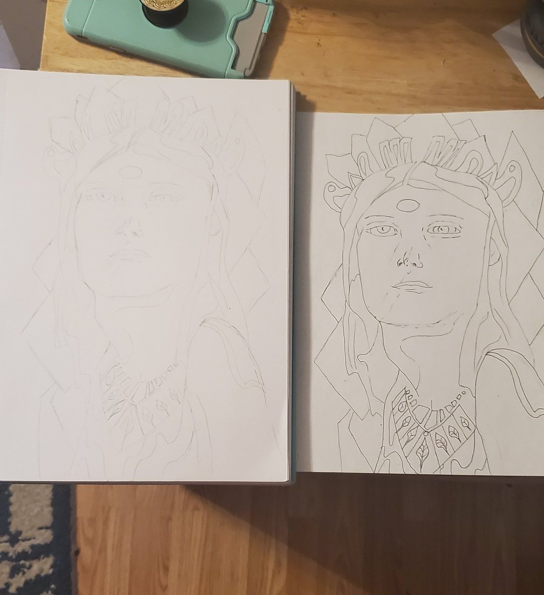 emmcookie5's tweet image. Keeping busy during quarantine. It&apos;s based off Diego Peñula&apos;s work @kdubsartclass #art #sketchbox 
(Its from sketch, ink, then to color)