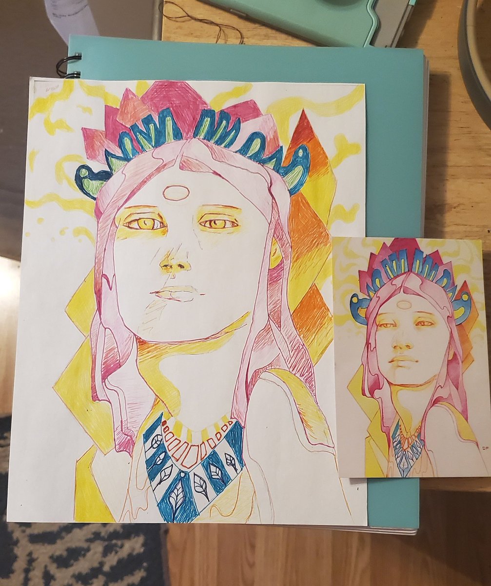 emmcookie5's tweet image. Keeping busy during quarantine. It&apos;s based off Diego Peñula&apos;s work @kdubsartclass #art #sketchbox 
(Its from sketch, ink, then to color)