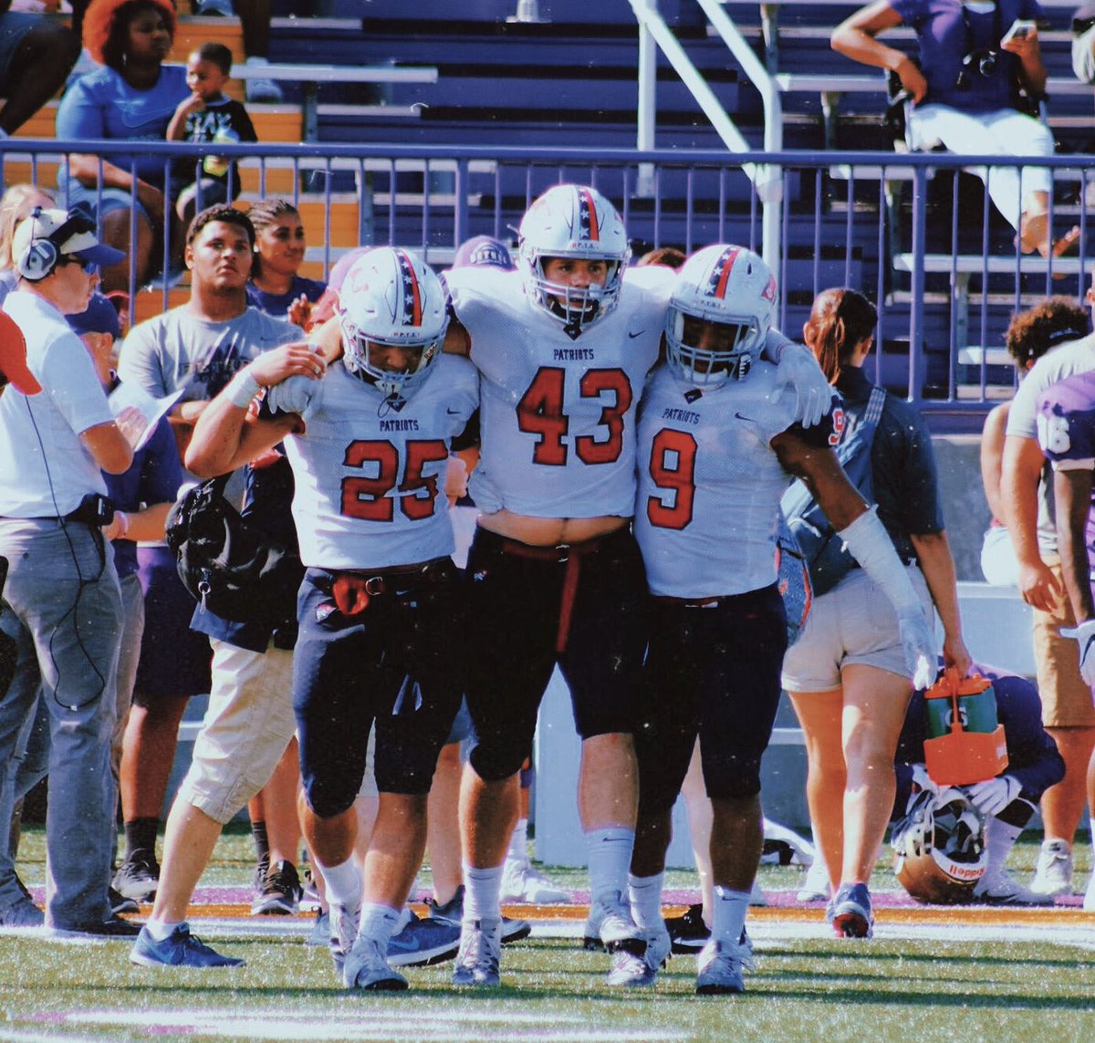 UCPatriotFball's tweet photo. A brotherhood - no matter what. 

We’ll be back soon, Patriots. 

#PTS / #OneBigFamily https://t.co/iBfu5TtNuK