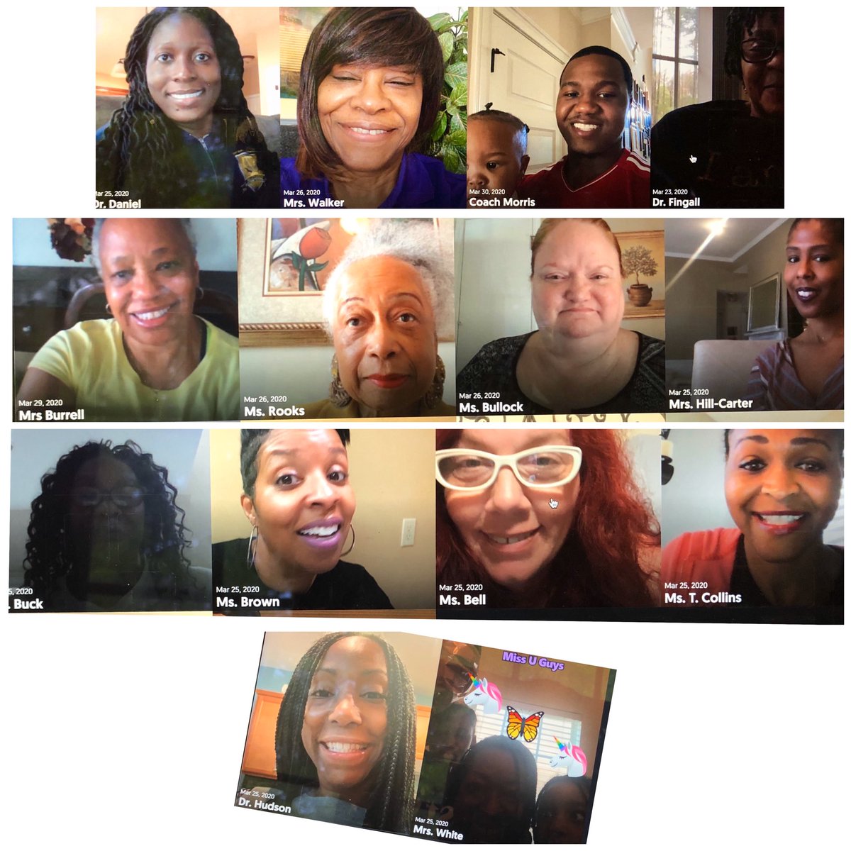 McClarin understands the pain of separation and social distancing- Staff members got together and recorded a flipgrid video message for our students,  uplifting them with a positive word, letting them know that we love them and miss them. #mcclarinpride #FCSrising