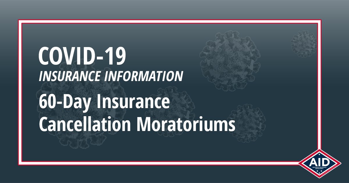 Remember, if you have been diagnosed with #COVID19 or have experienced employment disruption due to #COVID19Ark emergency, you are eligible for a 60-day #insurance policy cancellation moratorium. Learn more at: insurance.arkansas.gov/news/2020/mar/… #arpx #arnews #arleg
