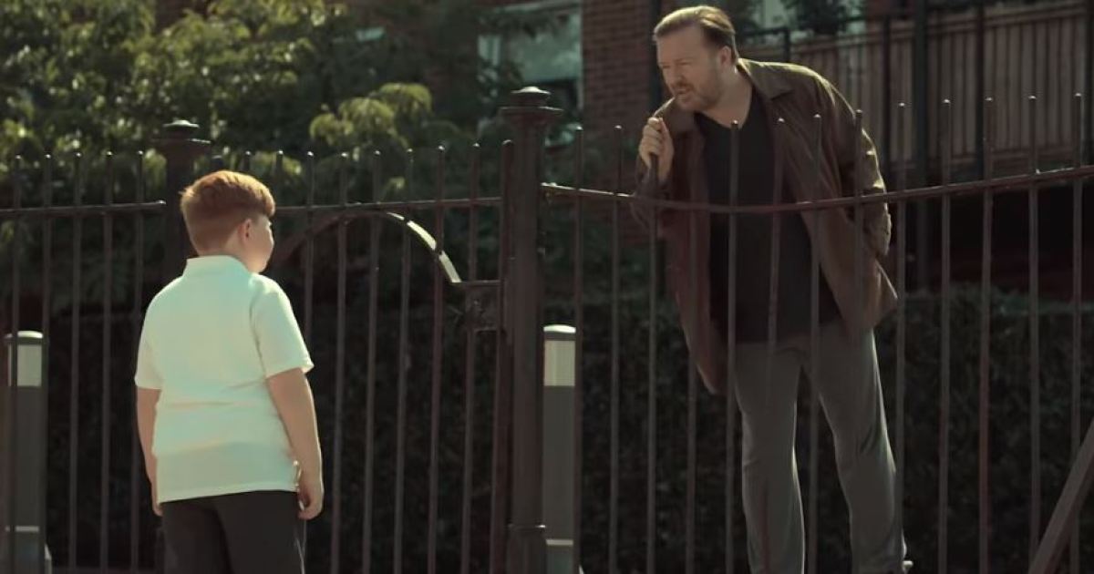SEdwards1515's tweet photo. @rickygervais Starting watching After Life. An emotional masterpiece. This scene below had me in stitches. #ginger #laughedtoohard #beeroutthesnotter https://t.co/uDMUJADalQ