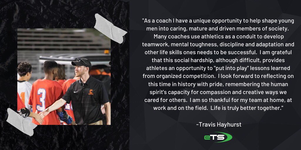 Day 13 of the eTeamSponsor Gratitude Challenge

<a href="/CalHighMensLax/">Cal High Lax</a> coach Travis  Hayhurst reminds us that “life is truly better together.” Thinking of all the schools and programs affected by #COVID19. We are with you! 

#ShareYourStory #gratitudeCOVID19 #eTSGratitudeChallenge