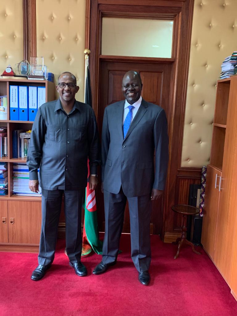 lapsset's tweet photo. @lapsset CEO Paid a courtesy call on the Leader of Majority Hon. Aden Duale, M.P. at his Parliament Office to discuss various developments of the LAPSSET Corridor Program that the government has put in place to open up Northern Kenya which covers about 63% of Kenya’s land space. https://t.co/rP3Ja4XtOh