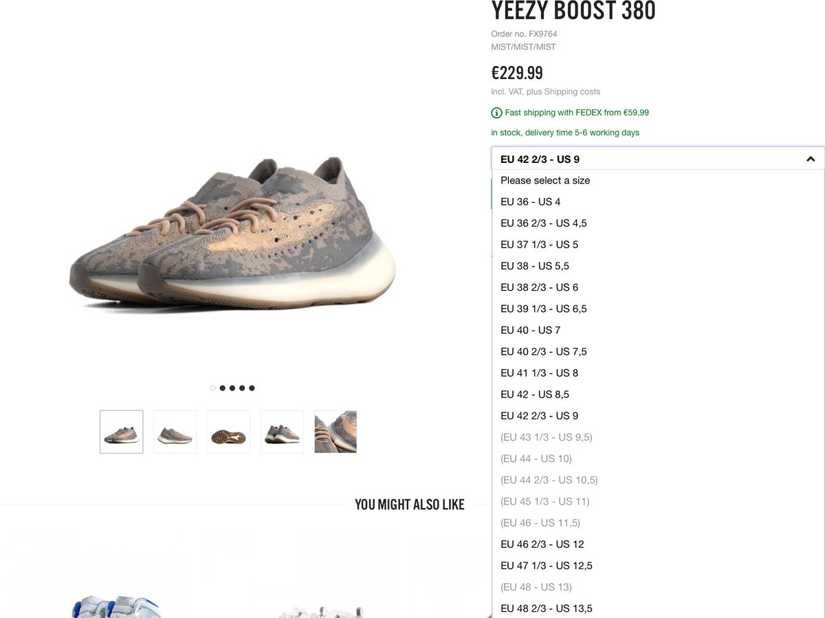 Th shoes Adidas Yeezy Boost 380 For Men.