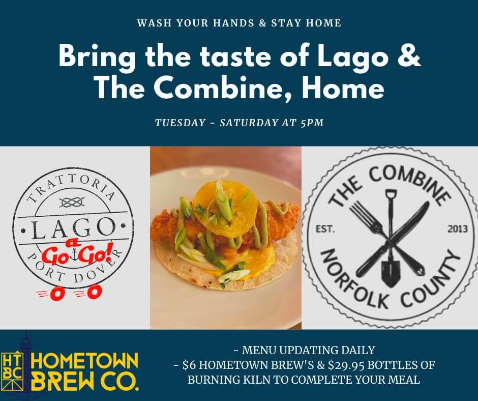 HTBCbeer's tweet photo. Bring the taste of @lagoportdover  &amp; @thecombinegrows Home! Menu updating daily, Tuesday - Saturday at 5pm. Complete your carry out with $6 Hometown’s &amp; $29.95 @BurningKilnWine ! Wash your hands &amp; #welcomehome https://t.co/lASu7V8U4B