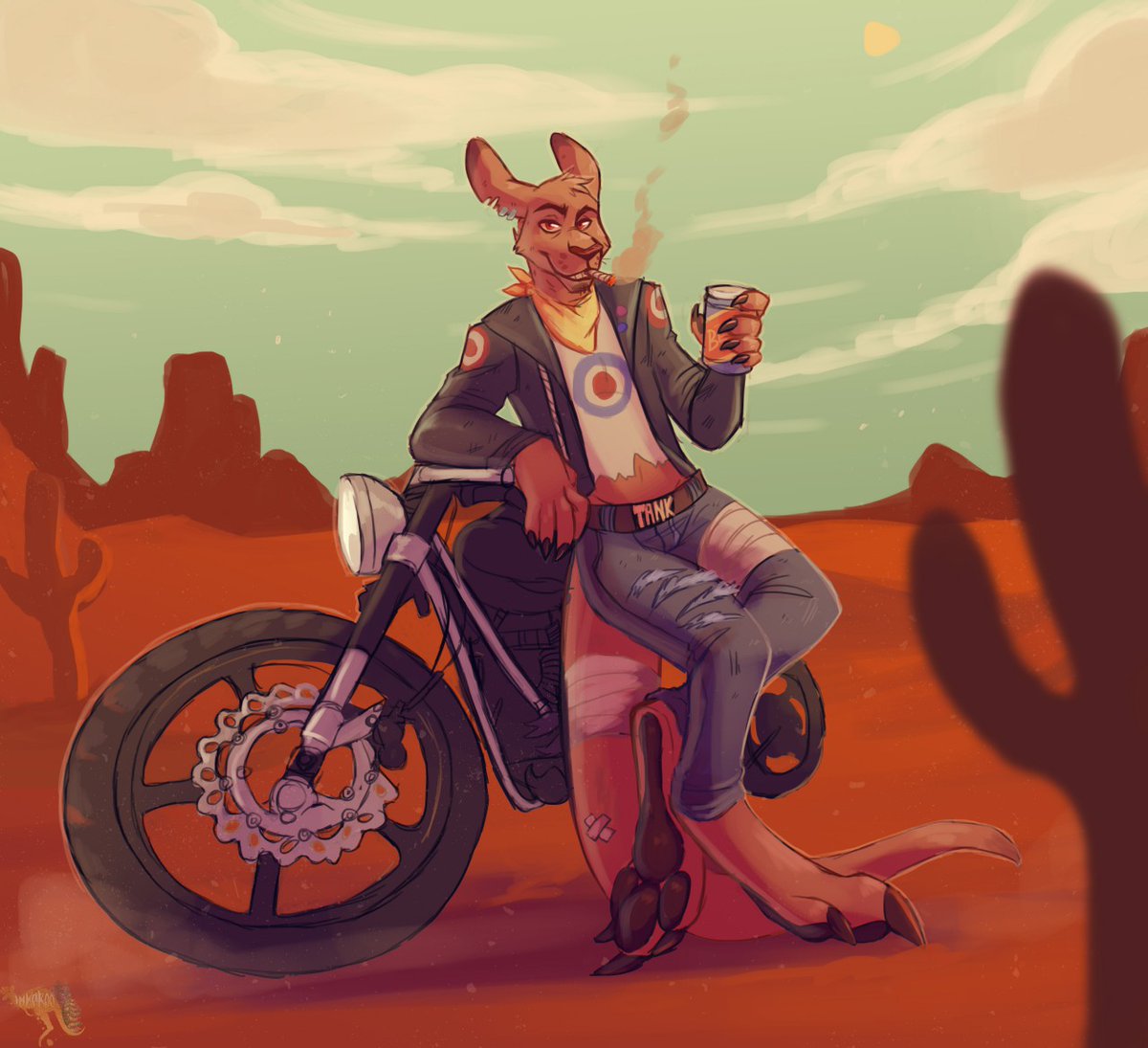 _heartspark's tweet photo. Some very old fanart I did of Booga from tankgirl when I was in highschool and didnt understand how to draw motorcycles lol. I'd love to redo this piece sometime!
#TankGirlLives https://t.co/IEvDwumqtK