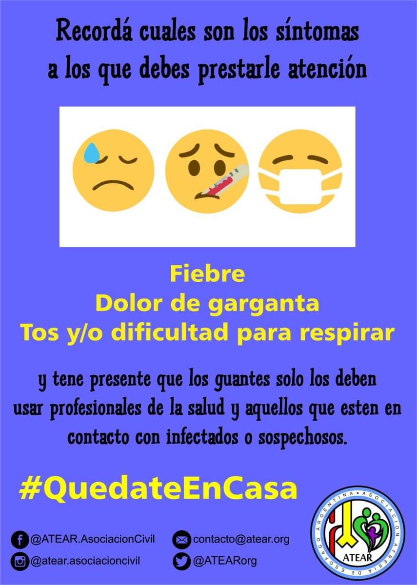 ATEARorg's tweet photo. ▪️COVID-19
Ante la presencia de estos síntomas comunicate al 0800 222 1002 / 0800 Salud Responde opción 1
(Teléfono gratuito para llamados desde todo el pais)
https://t.co/4yYp0nwMhF
#ATEAR #QuedateEnCasa #YoMeQuedoEnCasa #UniteJuntosSomosMas https://t.co/xJvGHnEF7w