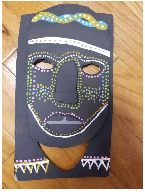 Here is some more artwork to share. Noah - 5th grade made two tube monsters and Alana - 4th grade made a mask. Awesome!