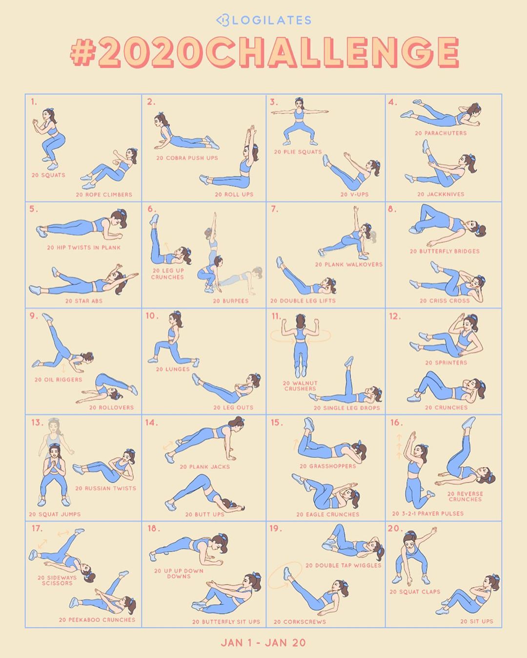 30 day online ab challenge blogilates