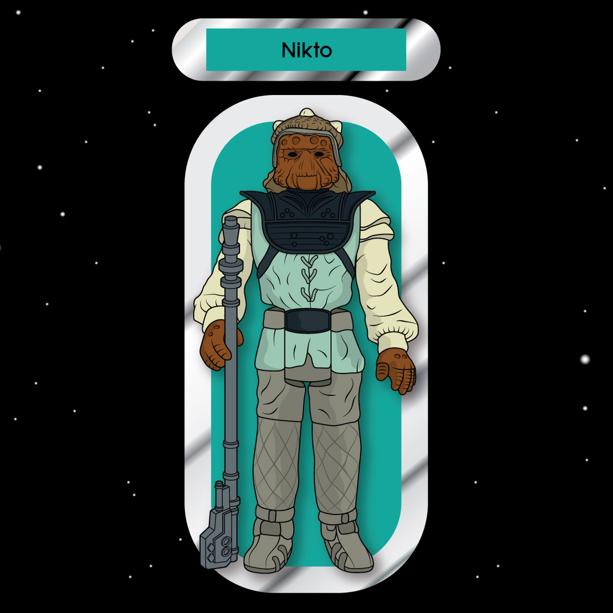 Star Wars Kenner action figure drawing 