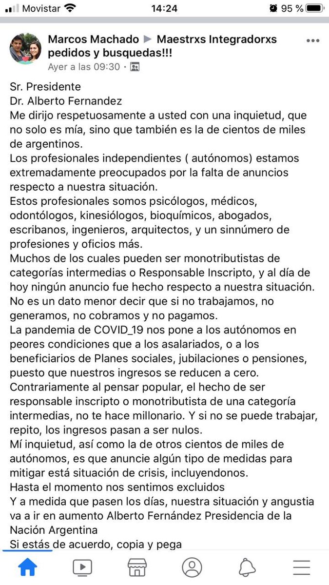 mcotyrolando's tweet photo. Amparo para profesionales independientes (autónomos) monotributistas. 
@alferdez https://t.co/5vQ6D6vPFc