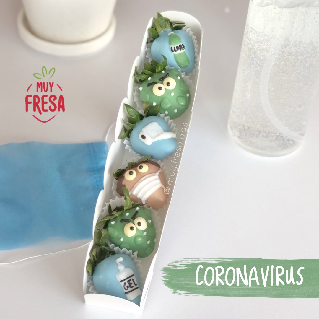 Como va su cuarentena? 
Nosotros hicimos fresas del 🦠🦠