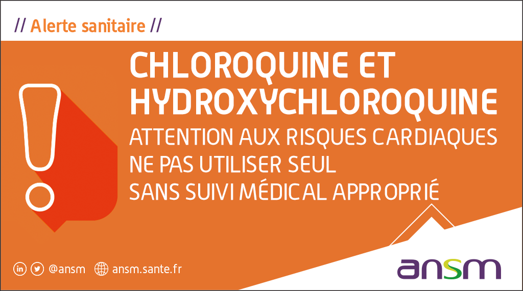 ansm's tweet image. ⚠️ #Hydroxychloroquine ou #chloroquine : NE PAS LES UTILISER seul sans suivi médical approprié
En cas de mauvaise utilisation ces médicaments sont toxiques et peuvent être responsables de problèmes cardiaques graves
#automédication #Covid19
👉 ow.ly/UvLC50z04oR
