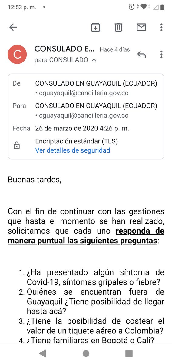 andres50co's tweet photo. @WRadioColombia Nosotros nos encontramos hace una semana en guayaquil y también recibimos un correo de la cancillería, preguntan si estamos dispuestos a pagar https://t.co/XUUrJPUKWo