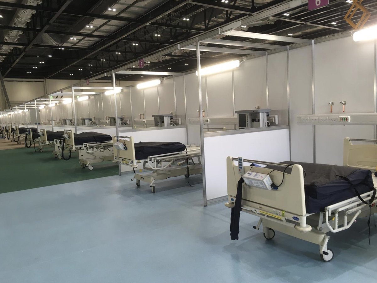 Pictures from inside the completed NHS Nightingale hospital at Excel Centre, which was built in *one week*. This is an incredible achievement and everyone involved should be very proud