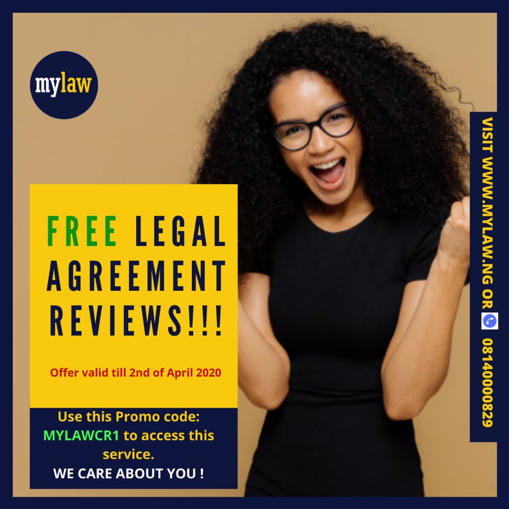 Something to cheer you up this season!
Access Our Free Legal Document review with promo code : MYLAWCR1  today!

Offer valid till April 2nd 😁
We Care About You!

#staysafe #covid_19 #monday #legalagreements #law #documentreviews #registrations