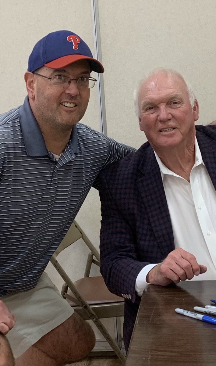 BruceMorgan8's tweet photo. How’s it been a year already that Charlie Manuel &amp; Brent Celek were at the Ephrata Lions Card Show? My favorite quote from Charlie: When asked about Matt Stairs’ iconic 2008 NLCS homer, he said, “Matt Stairs put a new roof on my house. I remember that just like it was yesterday.” https://t.co/uSwjkWQ1Xe