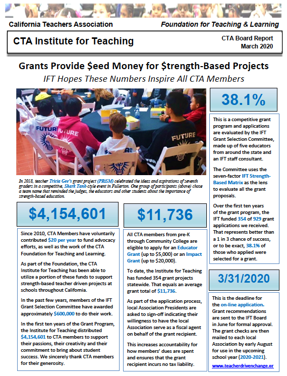WANTED: Teachers who need #grantmoney #grantdollars #teachermoney. teacherdrivenchange.org <a href="/WeAreCTA/">California Teachers Association</a>