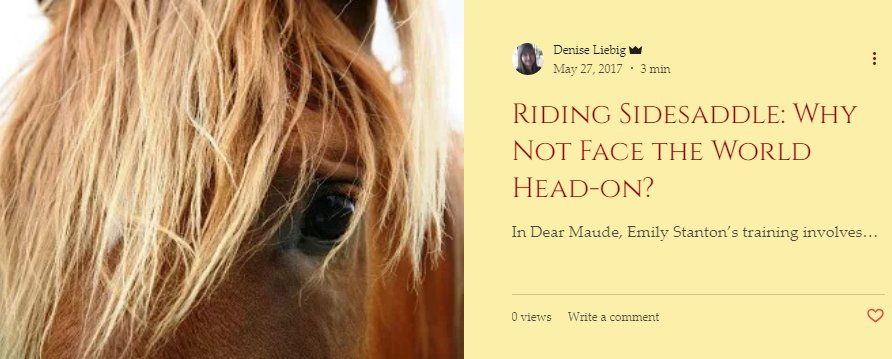 #RT | In #DearMaude, Emily Stanton’s training involves the popular pursuits of a 1910 lady of society, including riding #sidesaddle. Without this skill, she might not be a convincing match for her future husband, Dell. bit.ly/37ljK7R  … #amwriting #authorblog #history