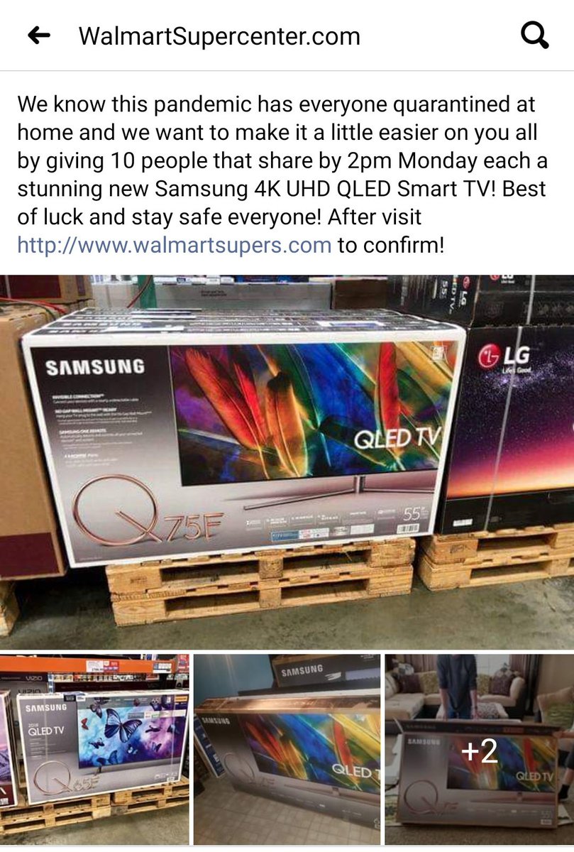 Oh man how nice of Walmart to be giving away TVs in our time of need. TYFYS