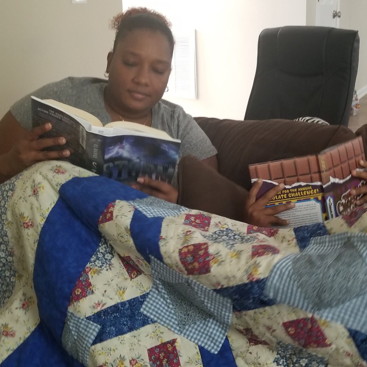 MsNolanMedia's tweet photo. Just finished DEAR time at Nolan Homeschool Academy!  Shout out to @slaterpbsa tigers as we celebrate spirit week today by getting comfy reading a good book.  What books are you guys reading?  #TigersStillLearn @pbs_atlanta #chooseslater #choosepurpose https://t.co/i8u1cejx6M