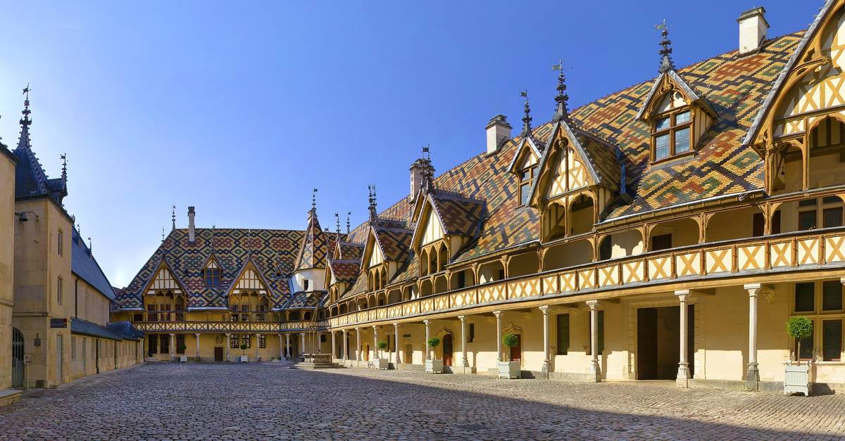 22/  "When in 1443, Chancellor Rolin founded the Hospices de Beaune, Beaune was coming out of the 100 years war, a period of unrest and plague that decimated the countryside. It was for the poor and the most disadvantaged that this masterpiece was built."