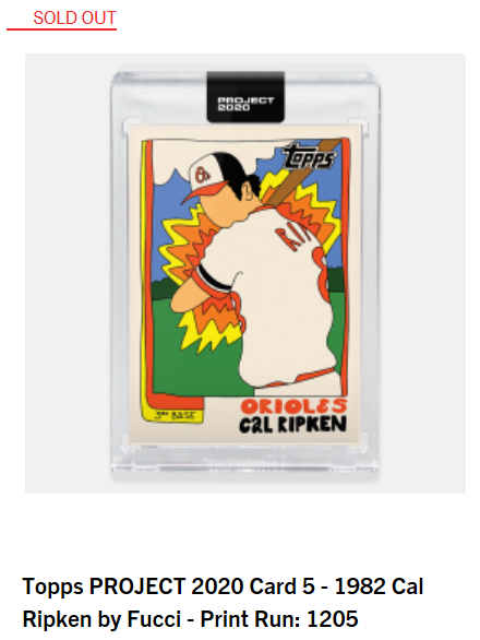 Print runs for Day 2 & 3 of  #ToppsProject2020#3 1952 Topps Jackie Robinson by Naturel - 1,302#4 2011 Topps Update Mike Trout by Ermsy - 2,911#5 1982 Topps Update Cal Ripken Jr by Fucci - 1,205#6 1989 Topps Update Ken Griffey Jr by King Saladeen - 2504