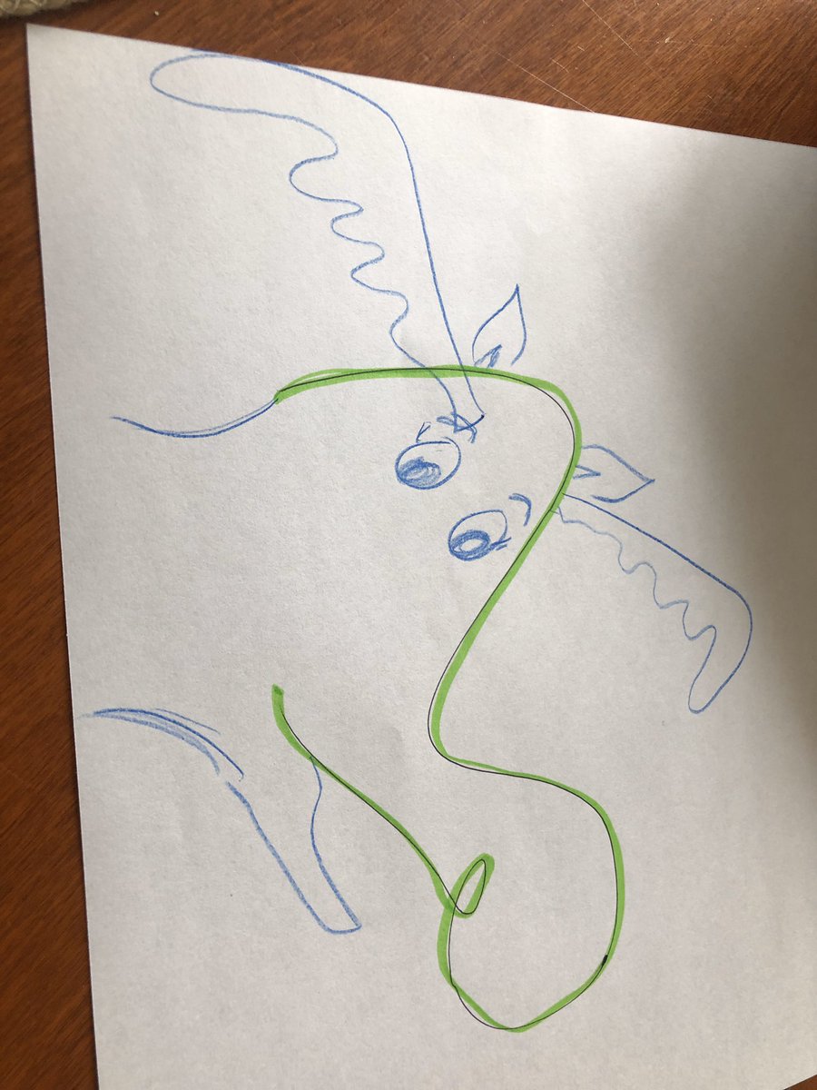 AkemiSessler's tweet photo. Super fun way to inspire creativity @fuglefun with the Scribble Challenge @DrydenSchool ! I drew a moose out of the scribble my son drew for me. 😃 https://t.co/WIzN3qxWj9