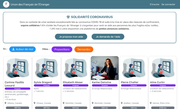 TorontoUfe's tweet photo. Solidarité coronavirus - Afin d’aider les Français de l’étranger à s’organiser pour venir en aide aux personnes les plus fragiles et/ou isolées, l’@UFEMonde met à votre disposition une plateforme de petites annonces solidaires. https://t.co/Bb43uMz31N #Toronto #Ontario https://t.co/NubY6sS94y