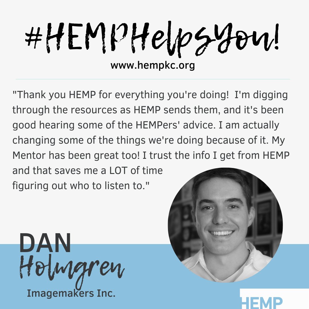 HEMP helps YOU! HEMP is dedicated to get you through these difficult times. Thank you for the kind words, Dan Holmgren! #HEMPHelpsYou