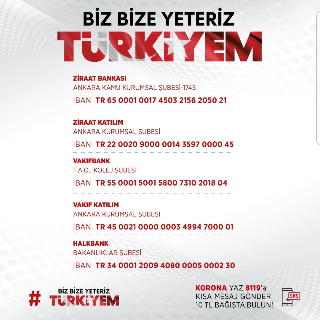 Cumhurbaşkanımız Sayın Recep Tayyip Erdoğan'ın başlattığı Milli Dayanışma Kampanyası'na bende 3 aylık maaşımı bağışlayarak katılıyorum. Allah'ın izni ile bu süreci dayanışma içerisinde atlatacağız. #BizBizeYeteriz #Türkiyem