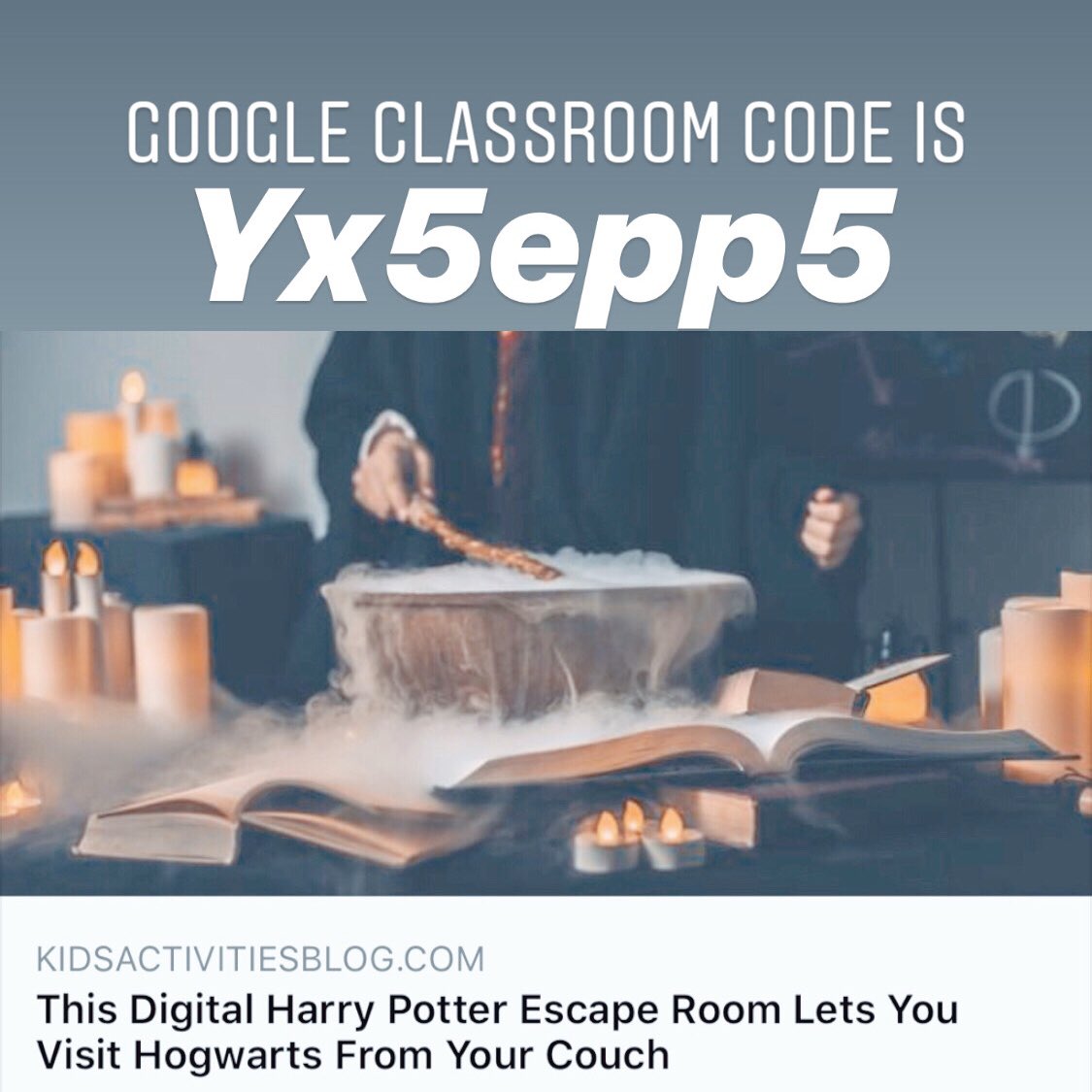 Check out my library google classroom for a magical Hogwarts Escape room that Mrs. Branconier found and shared with me! ⚡️Former students feel free to join!
