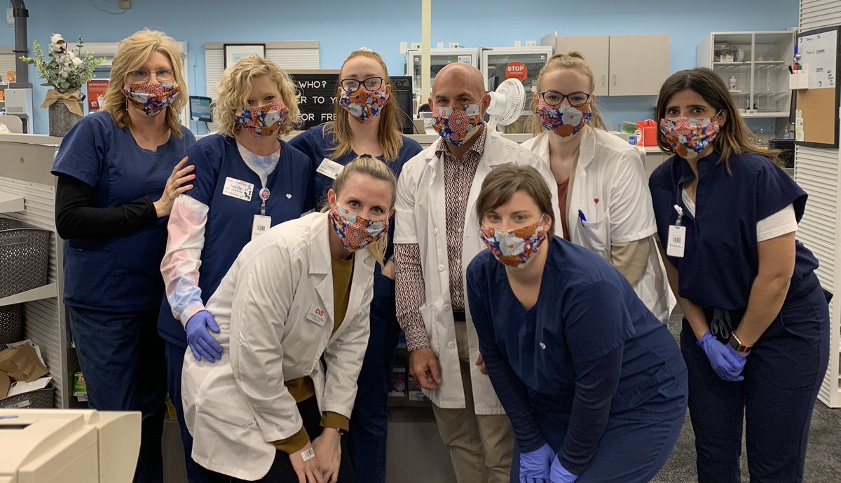 stefany_thomas's tweet photo. Staying safe at store 5601! - The team that wears masks together, stays together!  Loving our Custom-made CovID protection!  #legendsof37 @KearneyCVS @LeinartRebecca @plemons_shawn https://t.co/rtwZtATmq1