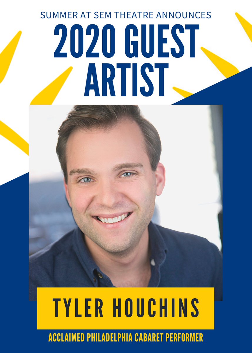 summer_atsem's tweet photo. We are excited to announce Tyler Houchins as a Guest Artist for the 2020 Summer at Sem #Theatre season. 
Join us today and #EmbraceYourSummer: https://t.co/DauFvg9L6q https://t.co/VrkJXjYgaA