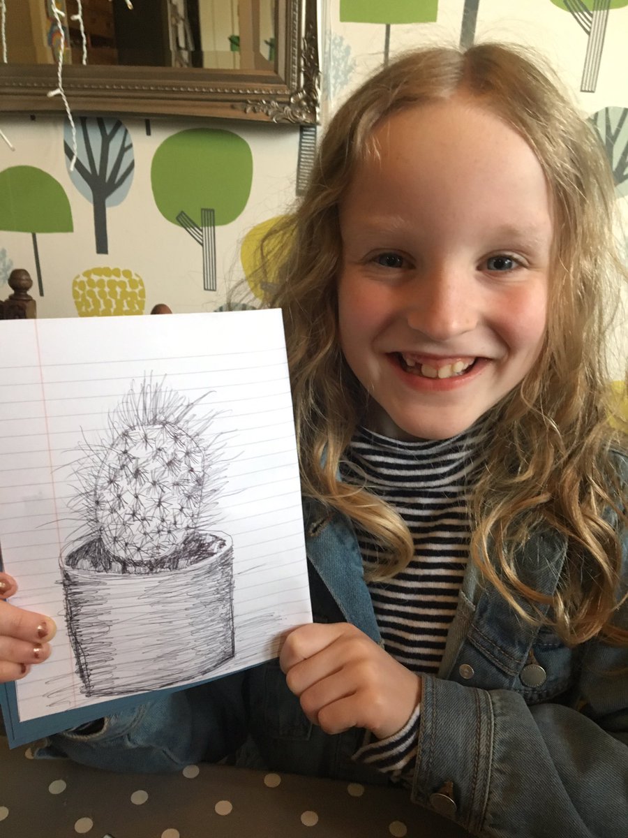 gill_fras's tweet photo. @Sam_Mitchell81 @Mrs_Glover_HT Faye keen to share her 20 min cactus, courtesy of a free online draw-along class from The City Workshop (sadly not on Twitter!). Glad I can outsource this activity! #notmystrength https://t.co/oDuTb1t8Yt