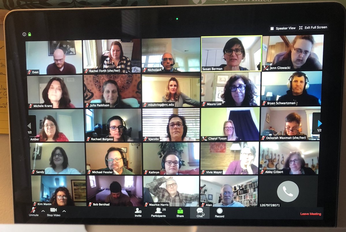 ReconJudaism's tweet photo. Having our weekly full @ReconJudaism staff and @RRC_edu faculty check-ins are great! We love seeing each other’s faces as we are all #workingfromhome
#reconstructingjudaism #virtual #zoom #connectingvirtually #reconconnect #coworkers #keepgoing #covid_19 #noteveryoneispictured https://t.co/ibh2UPw0Hj