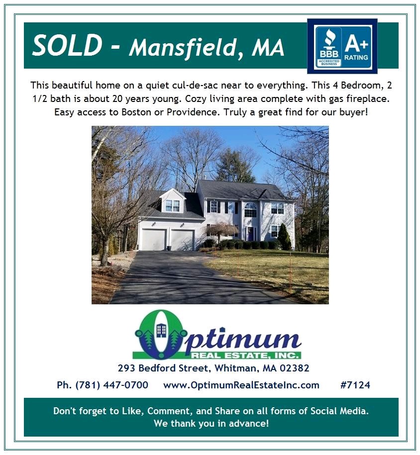 OptimumReinc's tweet photo. SOLD - Mansfield, MA: Truly a great find for our buyer! #MansfieldMA #SOLD https://t.co/Tib2lQRfhl