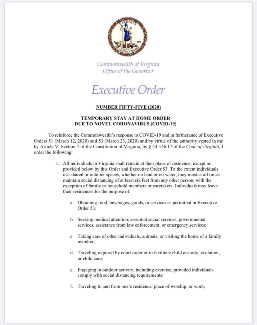 Quincerely's tweet photo. Welp, Virginia is in full-lock down until June 10. Meaning we will be let out in peak Gemini season. Be forewarned. https://t.co/KTUAiUH40m