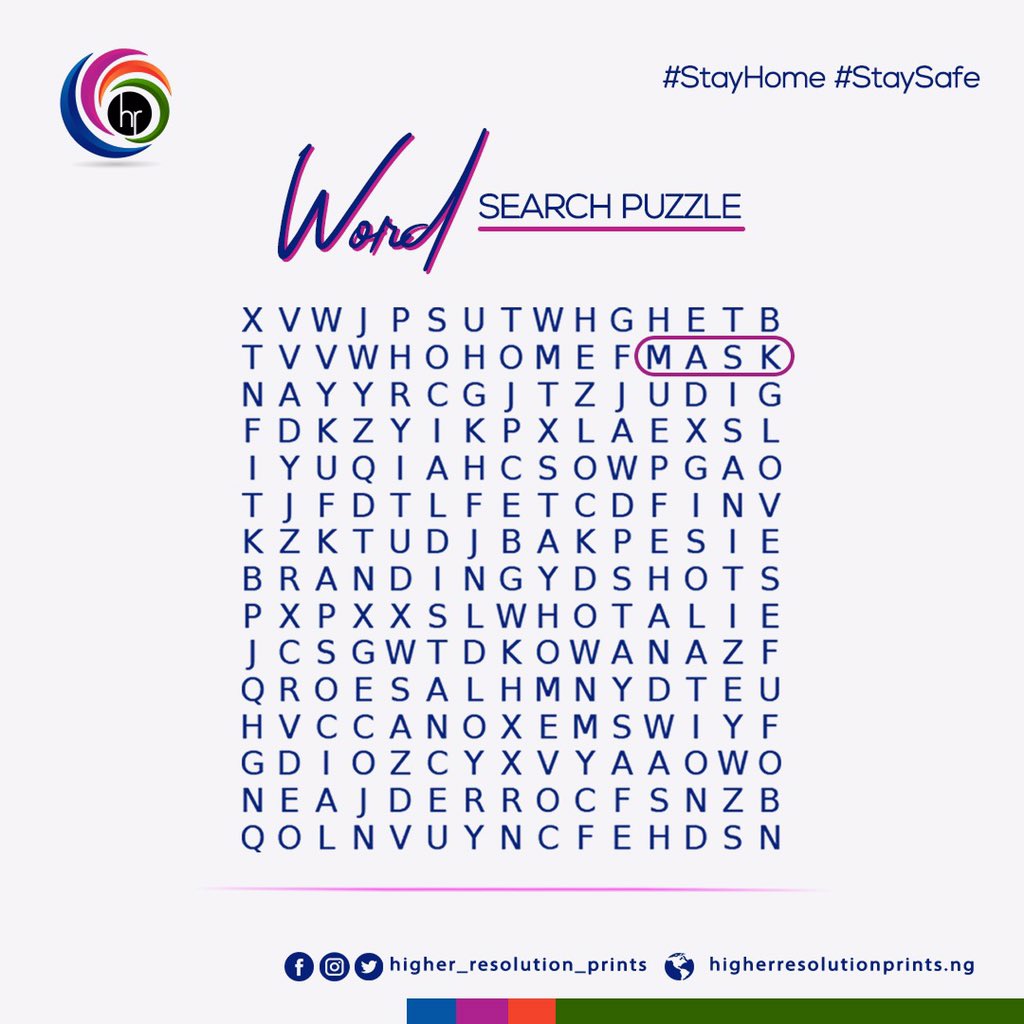 HigherPrints's tweet photo. Are you bored so are we.. Lets play a game  find a word and tag a friend.... Keep the trend going.... Share the fun. #StaySafe #TheLockdown #lockdown https://t.co/B040grDoOo