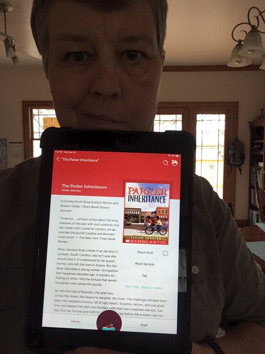 OPLongLib's tweet photo. WHATCHA Reading? Mrs. Pearce is reading ‘The Parker Inheritance’ by Variance Johnson. #longfellowbears #weare97 #libraries97 https://t.co/7BIaDfMBF4