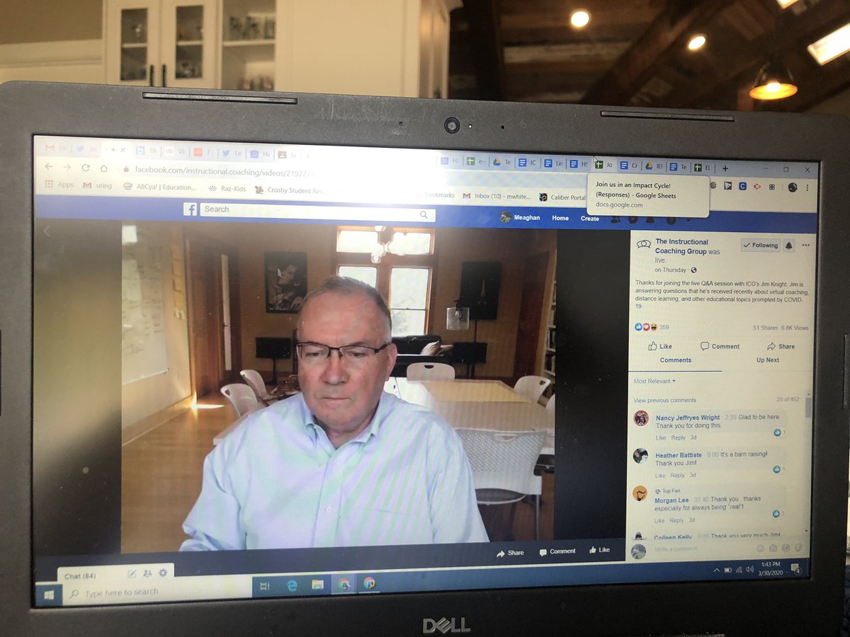 McgwhiteMeaghan's tweet photo. Today I’m leaning on @jimknight99 to ease my anxiety and to learn how to do this virtual coaching thing more effectively! #whatwouldjimknightsay #d50icp #d50elearning #wedolearning https://t.co/hUOcmPECQr