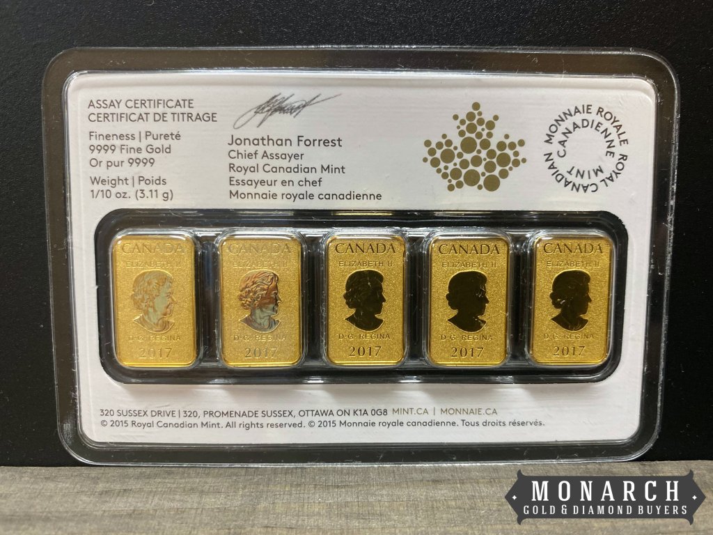 Monarch_RR's tweet photo. 2016 Canada 1/10 oz Gold $25 5-Bar Sealed Card – 1/2oz Pure .9999 Fine Gold https://t.co/6WJoQBZZNU https://t.co/HdPw9QHHjB