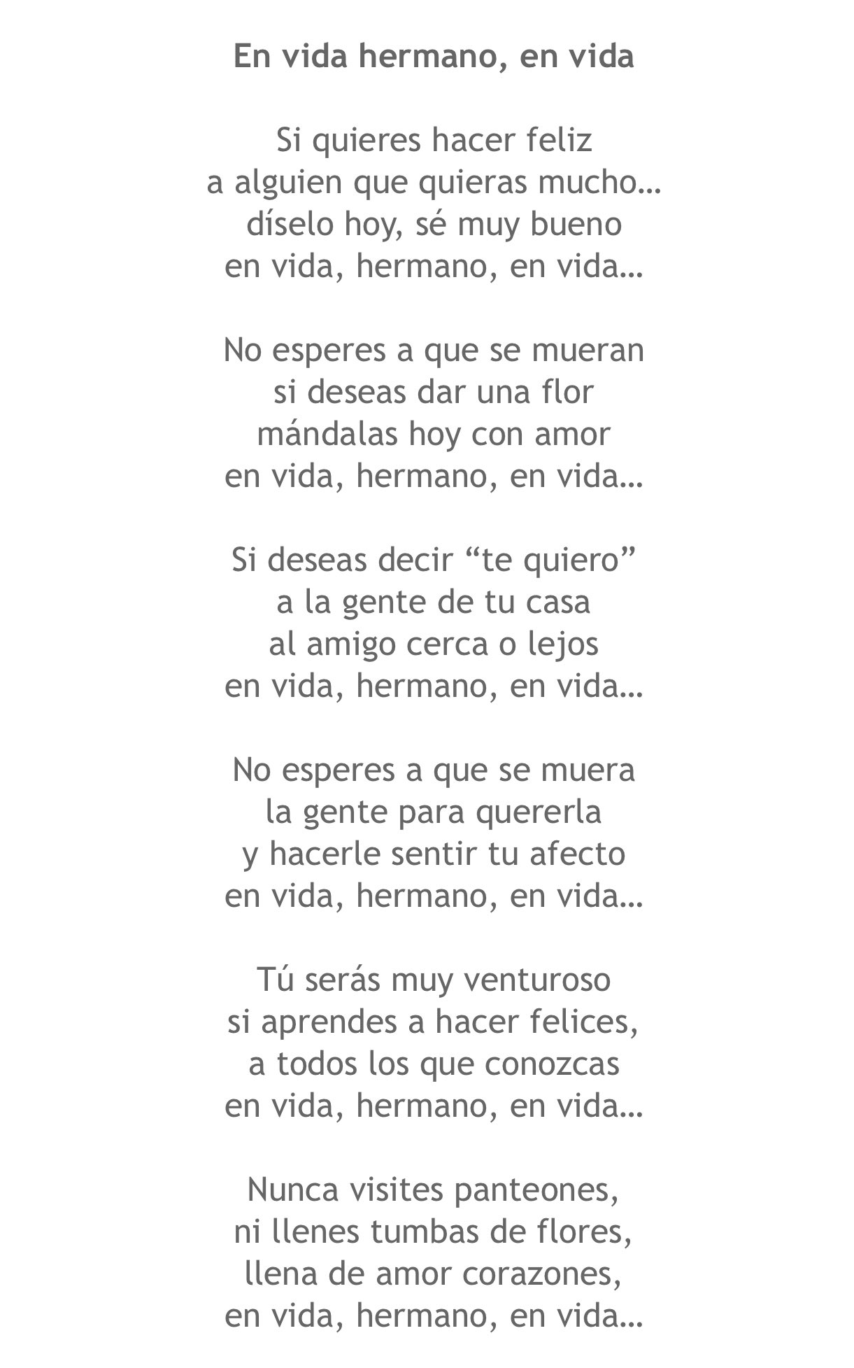 Te Quiero Mucho Amigo Poema