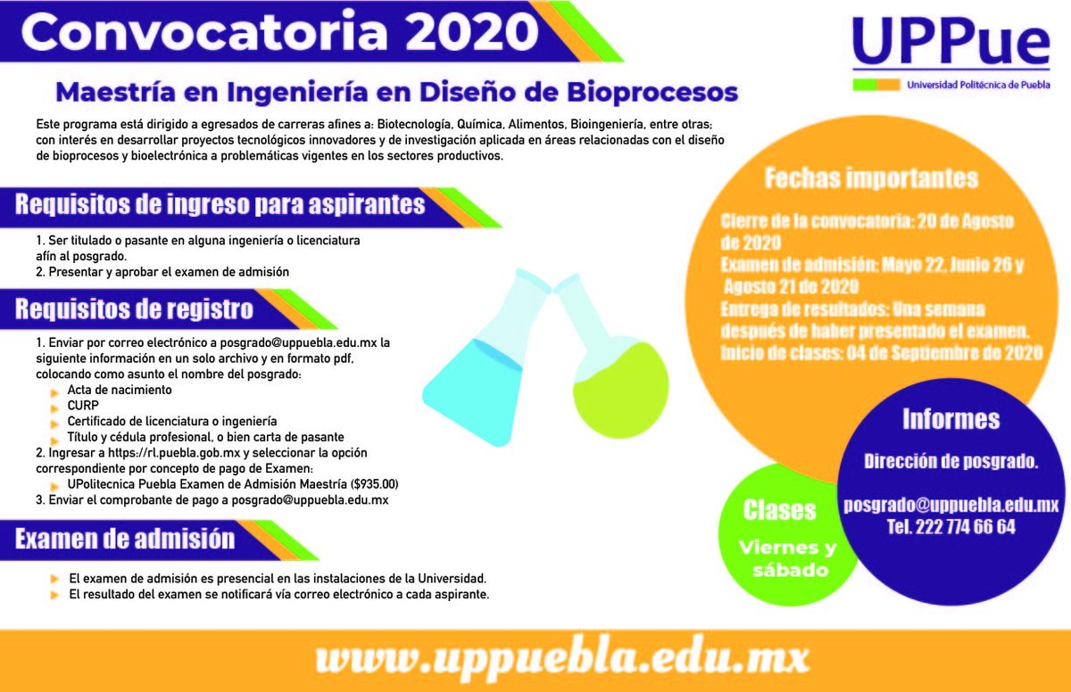 UPPueblaOficial's tweet photo. Conoce las maestrías que la #UPPue te ofrece, el registro se cerrará el próximo 20 de agosto, consulta las convocatorias en https://t.co/V4vQXwVTbV 

#SomosUPPue
#BúhosBlancos https://t.co/81ORMgF1YM